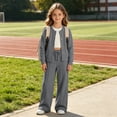 thumbnail image 7 of Girls Back to School Pants Loose Fit Wide Leg Elastic High Waisted Pants Drawstring Casual for Everyday Wear Grey2,170, 7 of 7