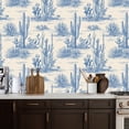 thumbnail image 2 of Peel and Stick Wallpaper Blue Cactus Agave Desert Succulent Plants Boho Western Wall Mural 17.7in x 9.8ft Self Adhesive Removable Wall Paper Renter Friendly Wallpaper for Nursery Bedroom Cabinets, 2 of 8
