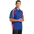 thumbnail image 4 of Sport Tek Adult Male Men Color Blocked Polo Tr Roy/Red/Wht 3X-Large, 4 of 6