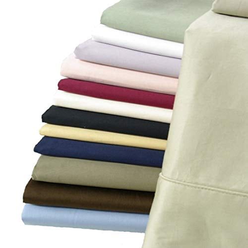 Split-King: Adjustable King Bed Sheets, Solid Sea 550-Thread-Count 5pc Bed Sheet Set 100-Percent Combed Cotton, Sateen Solid, Deep Pocket