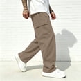 thumbnail image 5 of Dwelliawo Men's Casual Pants Drawstring Workout Cargo Pants Hiking Outdoor Trousers Khaki XL, 5 of 5