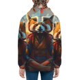 thumbnail image 6 of Pofeuu Prairie Meditating Raccoon Print Teenage Zipper Hoodie Sweatshirts Hooded Casual Jackets With Pocket For Boys Girls-Small, 6 of 6