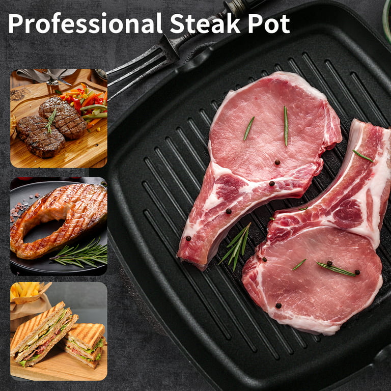 Cast Aluminum Griddle Pan with Loop Handle NonStick Steak Grill Pan Lighter  Than Cast Iron Skillet For All Heat Source 11 Inch - AliExpress