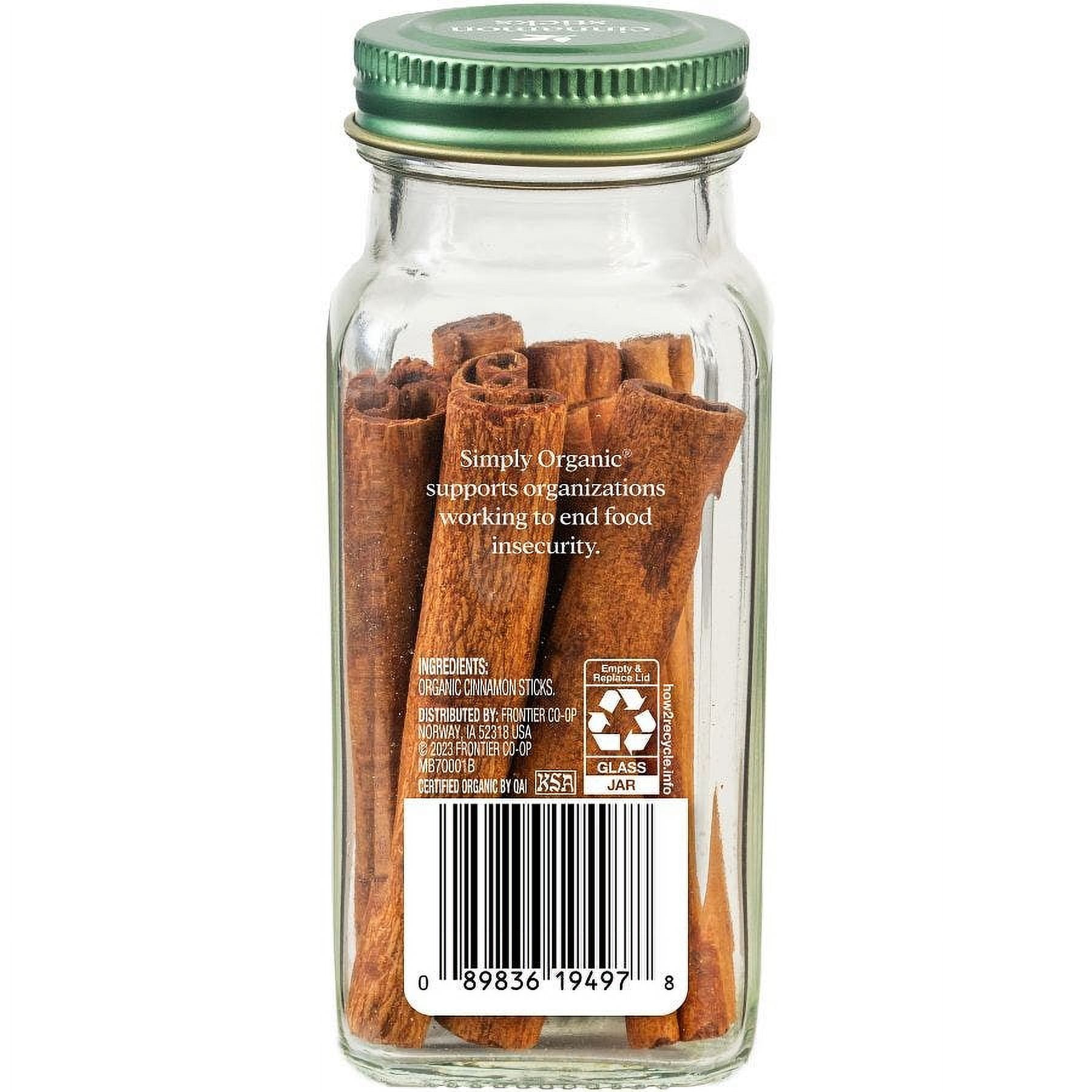 Pack of 6, Simply Organic Cinnamon Sticks, 1.13 oz