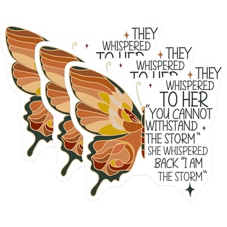 (3 Pack) Butterfly Decals - I am The Storm Decal - Motivational Decals - 3 Inches On Longest Side - Easy Peel & Apply - Made in USA - 3MCS2966