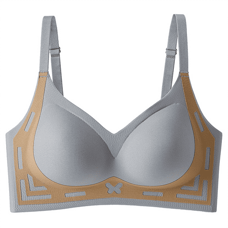 Pavied Minimizer Bras Bralettes for Women Feelingirl Bra Non Marking Soft Support Bra Lifting Underwear Large Breasts Show Small Gathered Upturned To Collect Side Seamless Bras Womens Bras Gray 2XL