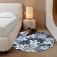 thumbnail image 2 of Round Rug 4Ft Washable Non-Slip, Blue White Flowers Circle Area Rugs for Living Room Bedroom, Country Vintage Botanical Floral Indoor Floor Mats Carpet Runner for Home Decor Aesthetic, 2 of 8
