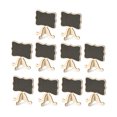 thumbnail image 1 of Visland 10 Pcs Mini Panneau de Messages d'Un Seul Côté Inscriptible Effaçable Panneau Publicitaire en Bois Artisanat avec Support pour Fesses Déco Maison, 1 of 1