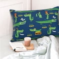 thumbnail image 4 of KLL Little Pirate Crocodile Pillow Covers Envelope Closure,Super Soft and Cozy Fuzzy Fleece Pillow Case Cover (No pillow core） 20"x30", 4 of 5