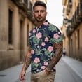 thumbnail image 2 of Uorisanigo Hibiscus Couple Matching Outfit His and Hers Clothing Mens Golf Shirts Short Sleeve Quick Dry Casual Collared Athletic Tops and Women's Golf Shirts 1/4 Zip Up Tops, 2 of 8