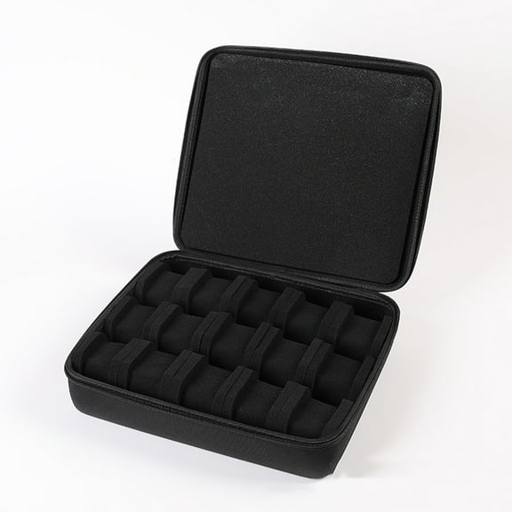 lixuesong 15 Slot Watch Box Travel Case With Padded Interior Convenient for Secure Storage and Display of Watches Daily Use