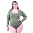 thumbnail image 1 of Body escote cuadrado Roman Fashion /Tallas Extras, 008 (Verde militar) verde 38, 1 of 6