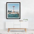 thumbnail image 3 of The Beach, Coney Island 01 - Brooklyn New York Photography Beach Coastal Ocean Architecture City Scenic Travel Poster Black Framed Wall Art Print 12 x 16 inches, 3 of 4
