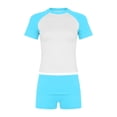 thumbnail image 3 of JIAYUE Women's Two Piece Clothing Set Sleeveless Crew Neck Color Block Tops And Casual Shorts With Headband Slim Fit Summer Comfortable Athletic Outfit Ses, 3 of 3