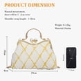 thumbnail image 5 of Denim Clutch Bag Women Quilted Evening Bag Bridal Wedding Purse Sparkly Rhinestone Handbag Beaded Pearl Crossbody Bag, 5 of 5