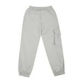 thumbnail image 6 of Boys' Pull on Cargo Pants Stretch Elastic Waist School Uniform Kids Twill Outdoor Sports Joggers with Pockets Baseball Pants Youth Boys Gray 6Y, 6 of 8