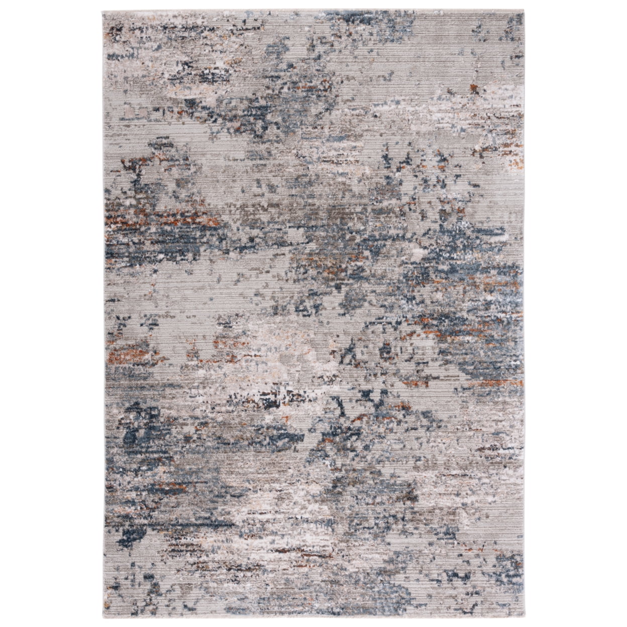 SAFAVIEH Princeton Derrick Abstract Runner Rug, Grey/Ivory, 2' x 8'