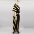 thumbnail image 6 of Ailaofu Women V-Neck Short-Sleeve Wrap Waist Flared Striped Maxi Ankle Dress, 6 of 7