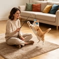 thumbnail image 5 of Cat Wand Toys with Feather Attachments, Indoor Cat Toy with Retractable Teaser Wand, Feather Cat Toy for Exercise, Chase & Play, Fun Kitten Toys for Bored Cats (B), 5 of 7