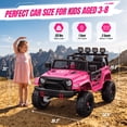 thumbnail image 6 of Wisairt 24V Ride on Cars, 4WD 800W Ride on Toys for Big Kids, Power Car Wheel with Remote, Kids Electric Car with 2 Seater, Music, LED Lights, Seat Belt, 3-8 Years Old, Pink, 6 of 9