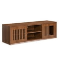 thumbnail image 4 of Demi Bonn 54" Modern Cat Litter Box Enclosure TV Stand with Sliding Door and Extendable Table, Multi-Functional Wood Cat House for Indoor Cats, Walnut, 4 of 9
