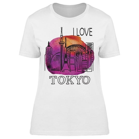 I Love Tokyo Colorful City T-Shirt Women -Image by Shutterstock, Female Large