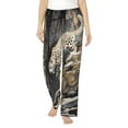 thumbnail image 2 of Lsque Graceful Snow Leopard Print Women's Pajama Pants, Lounge Pant - Comfortable Home Wear,Elastic Waistband, Stylish Design-Small, 2 of 9