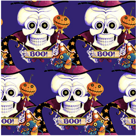 Blank Quilting Witchful Thinking Skulls Purple Cotton Fabric By The Yard