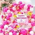 thumbnail image 2 of juego de globos de aluminio de princesa Peach rosa de 32 pulgadas con temática de princesa de dibujos animados para decoraciones de fiesta de cumpleaños de niña, 2 of 4