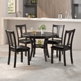 thumbnail image 2 of Costway 5-Piece Counter Round Dining Table Set Wooden Kitchen Modern Table and 4 Chairs, 2 of 10