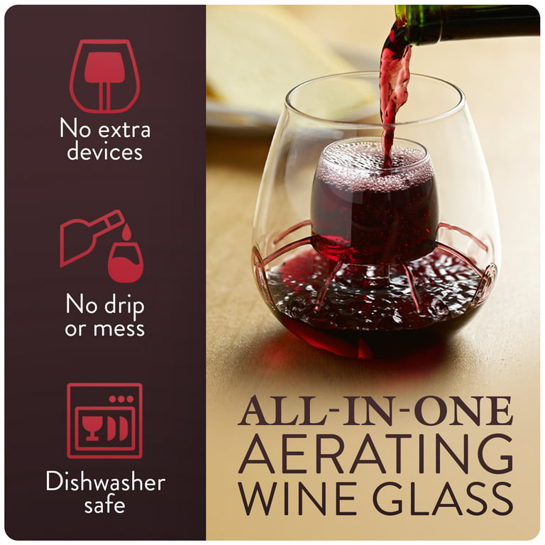 Aura Glass 14oz Stemless Aerating Wine Glasses (Set