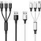 thumbnail image 1 of Cable de Carga Multiusb 10 Pies 3A, Conector Rápido 3 en 1 con Adaptador Dual Teléfono/tipo C/Micro USB, Compatible con Tabletas Phone15/14/23/12/1 Pro 8 7 6 Samsung Galaxy, 1 of 6