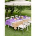 thumbnail image 4 of Outdoor Tablecloth with Umbrella Hole for Patio/Picnic/Party/Camping, Purple Coastal Beach Waterproof Table Cloth Rectangle Table Cover Washable, Summer Nautical Ocean Beige Seaside (60"x 102"), 4 of 8