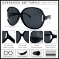 thumbnail image 6 of SA106 Womens Extra Oversized Round Exposed Lens Butterfly Sunglasses / Black Frame - Solid Black Lens, 6 of 8