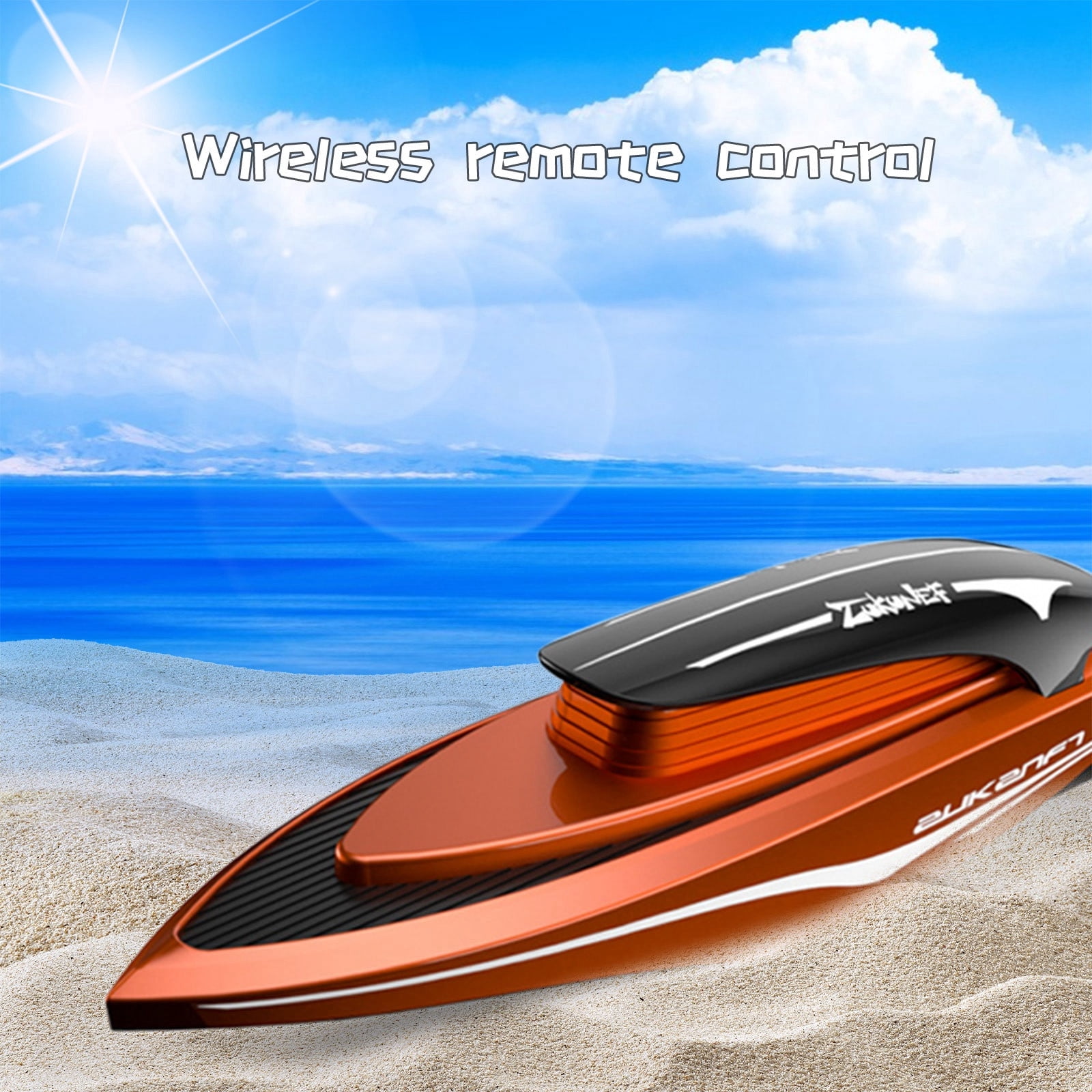 2Orange 2.4Ghz Mini Rc Speedboat For Pools And Lakes Rechargeable Racing Boat With Led