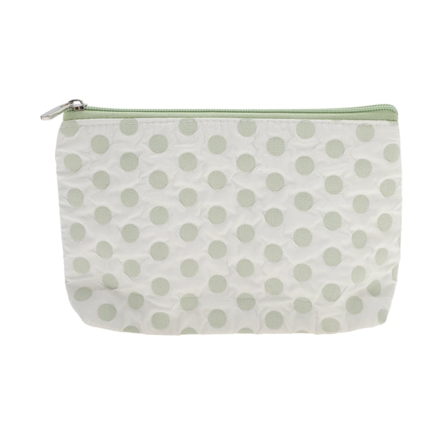 Bolsas de maquillaje planas rectangulares convenientes de 1 Pc para viajar, pequeñas, blancas y verdes de poliéster