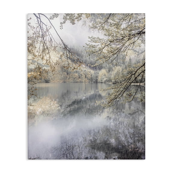 Stupell Industries Coastal Foggy Pond Landscape Reflection Canvas Art, 24 x 30, by Irene Weisz