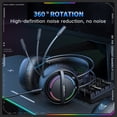 thumbnail image 3 of ONIKUMA Wired Gaming Headset, RGB Lighting, Dual Head Beam, Memory Foam Earmuffs, Flexible Mic, 50mm Bass Speakers, 3.5mm USB Interface, Black, 3 of 14