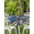 thumbnail image 3 of Outdoor Tablecloths with Umbrella Hole & Zipper, Blue Grey Daisy Round Tablecloth 54 Inch, Farmhouse Flowers Abstract Country Waterproof Table Cloth, Patio/Pool/Picnic Table Covers, 3 of 8