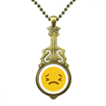 thumbnail image 1 of Collier Chat en Ligne Jaune Horrible Mignon Pendentif Guitare Antique, 1 of 3