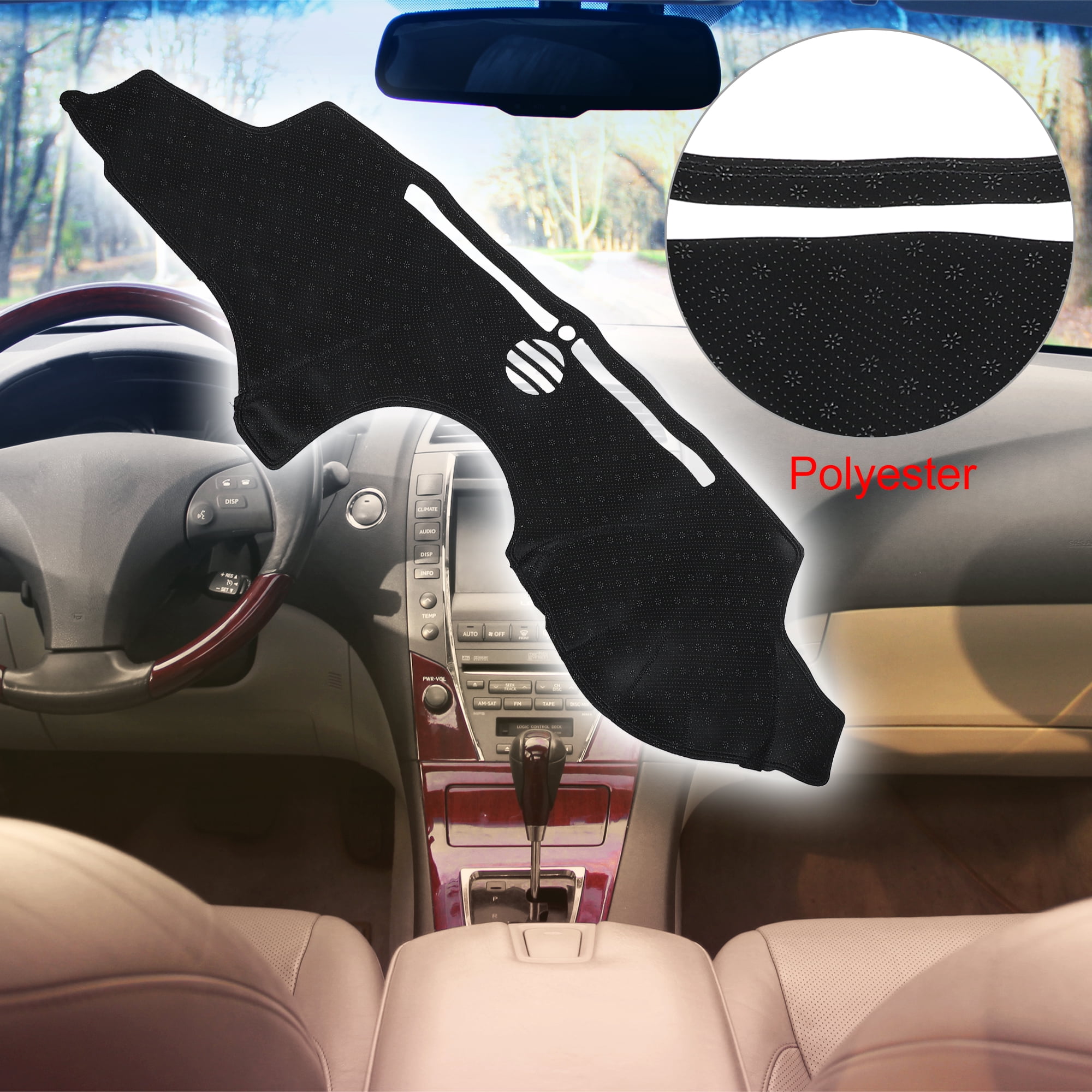 Unique Bargains Dashboard Cover Mat Suede Fabric Dash Cover for Lexus ES350 2007-2012 Nonslip Protector
