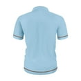 thumbnail image 4 of Men's Polo Shirts Summer Mesh Ice Silk Solid Color Short Sleeve Button Lapel Breathable Tops Lightweight T Shirts for Man Light Blue L, 4 of 4
