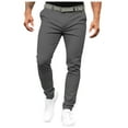 thumbnail image 3 of Zylarhe Casual Pants for Men Men's Solid Color Skinny Casual Pants Seasonal Belted Drawstring Pants Timber Creek by Men's Pants, 3 of 7