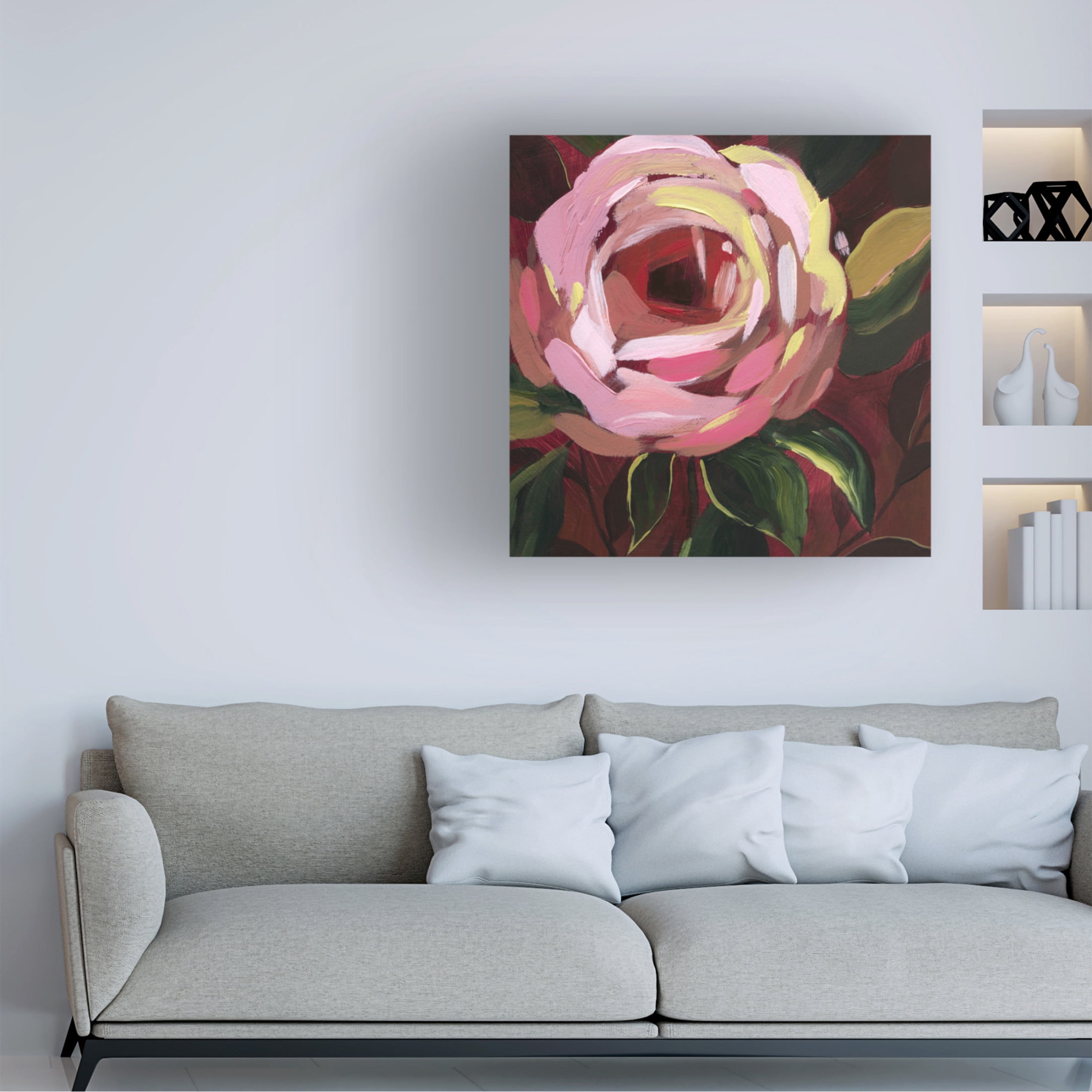 Trademark Fine Art Grace Popp Brushy Rose I Canvas Wall Art