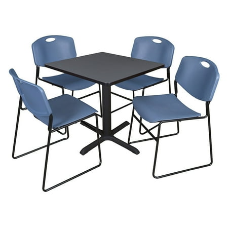 UPC: 0843532029954 | Regency Cain Square Breakroom Table with 4 Stackable Zeng Chairs