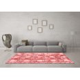 thumbnail image 3 of Ahgly Company Machine Washable Indoor Round Abstract Red Modern Area Rugs, 3' Round, 3 of 4