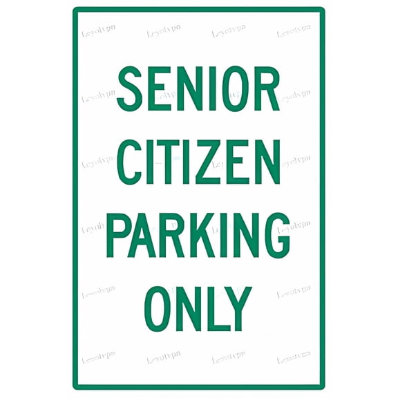 Metal Senior Citizen Parking Only Street Sign - 8"x12", Rust Free/4 Pre-drilled Holes/Waterproof, Suitable for Indoor/Outdoor