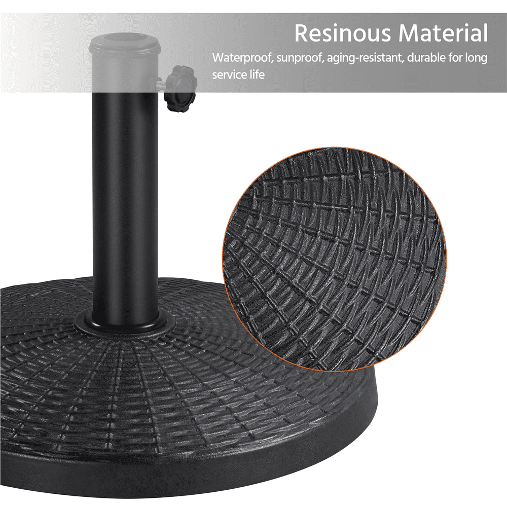Renwick Patio Market Umbrella Base with Water-Resistant Coating, Black