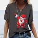 thumbnail image 1 of Camisetas con estampado 3d de Navidad para mujer, camiseta de marca de manga corta para mujer, camiseta de gran tamaño, ropa divertida de Navidad 2022, 1 of 4