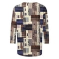 thumbnail image 2 of Craaazy Women's Vintage Floral Print 3/4 Length Sleeve Crewneck Spring T-shirts Gifts, 2 of 5
